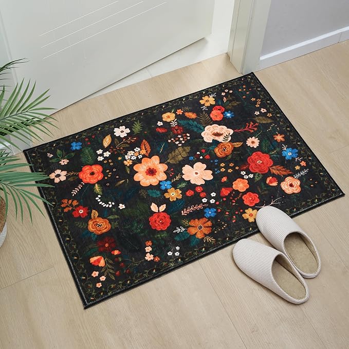 Tapete de Entrada Rugcomf 2x3 pies Boho Antideslizante Lavable miniatura 5