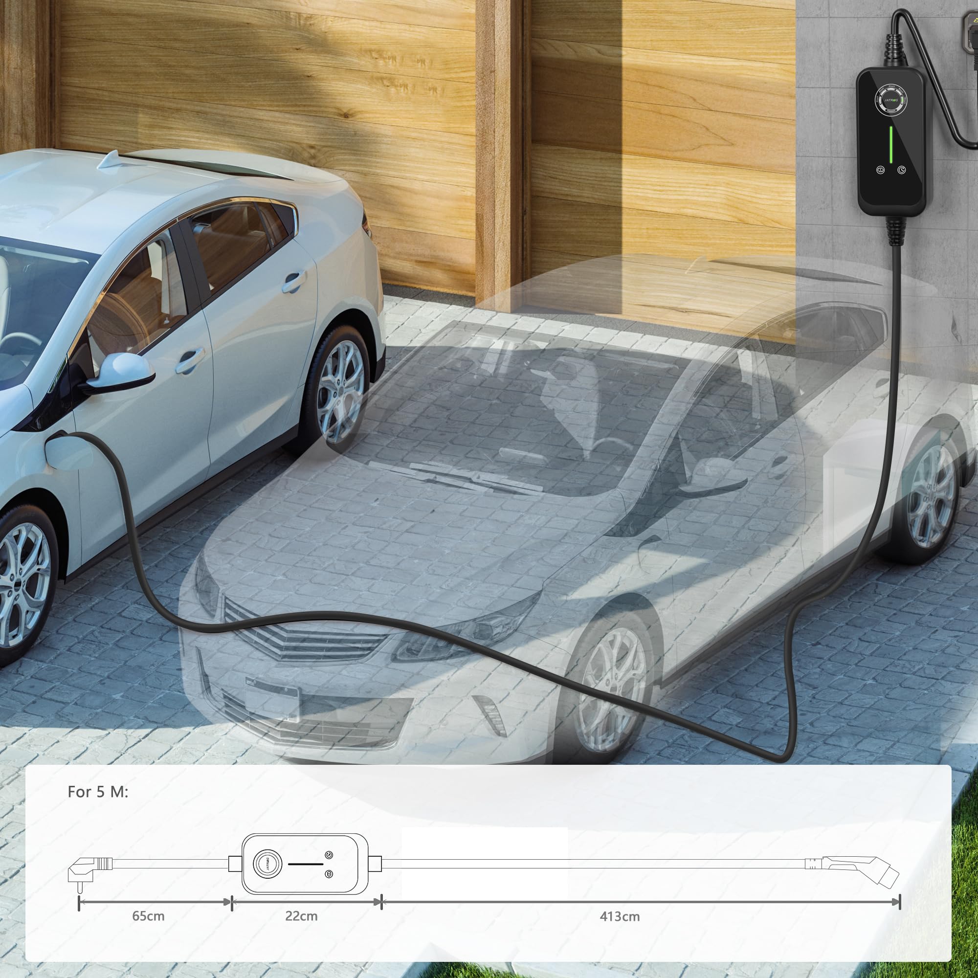 P1 EV Ładowarka 7,2 kW 10M 32A|24A|16A|13A|8A Typ 2 Stacja ładująca Samochód Elektryczny Przenośny Prąd Przełączany Samochód Elektryczny Szybka ładowarka