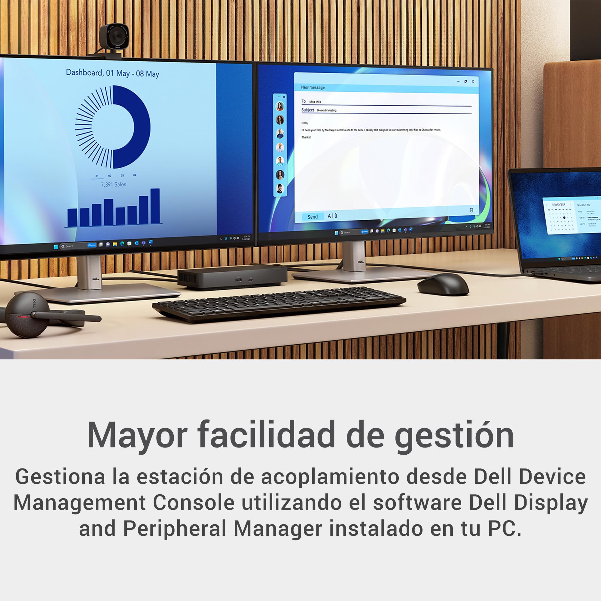 Dell Pro Dock WD25 Docking Station - USB-C with 100W Charging, Supports 4 Displays, 2X DP 1.4, HDMI 2.1, 6 USB Ports, 2.5GbE Ethernet, Durable Compact Design