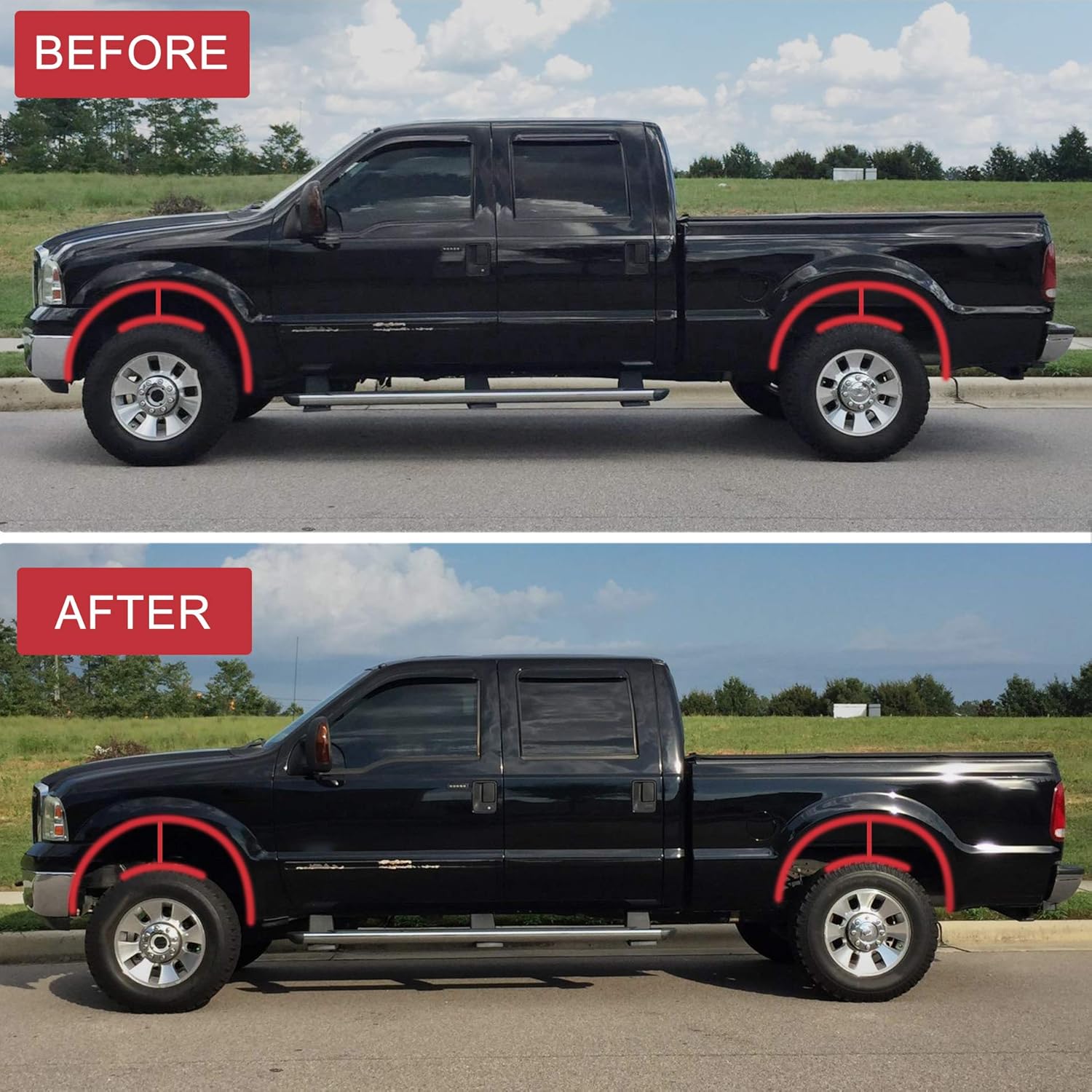 BDFHYK 1.5 in Front Leveling Kit Lift Strut Spacers for 2005-2021 F250 F350 Super Duty 4WD, Does Not Fit 2WD, Aircraft Aluminum Front Spacers (2 Pack)