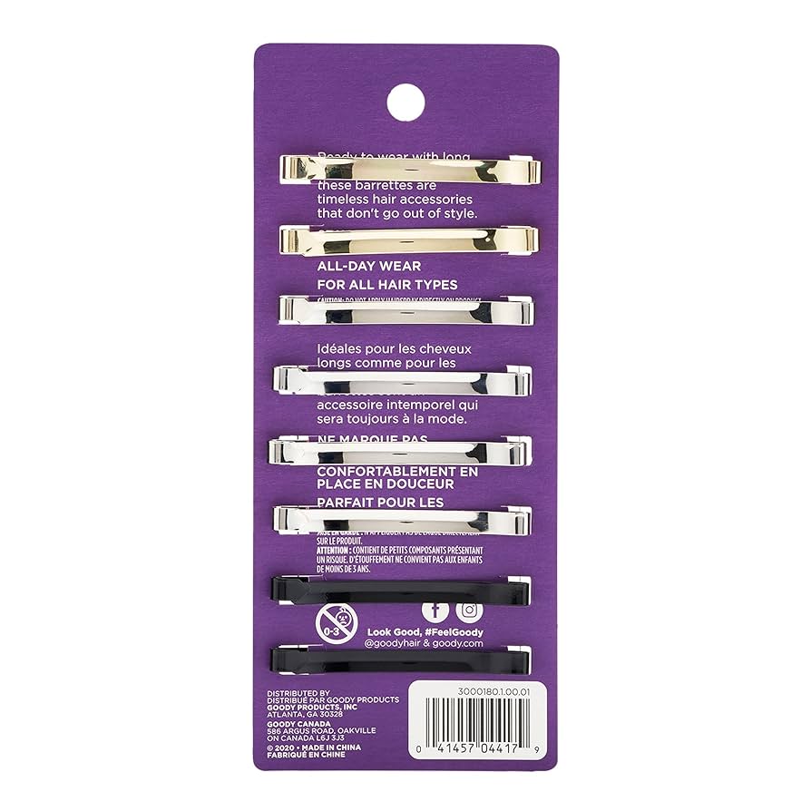 Amazon.com : Goody Hair Barrettes, Patterned Assorted Colors