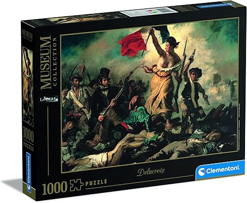 Clementoni - 39549 - Colección Museum Puzzle Louvre - Delacroix, Libertad guiando a la gente - 1000 piezas - Hecho en Italia - Rompecabezas para