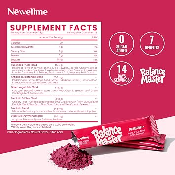 NEWELLME Organic Beetroot Super Reds Powder, Nitric Oxide Boost & Daily Energy Support, 30+ Superfoods for Circulation & Performance, On-the-Go Sachets, Sugar Free, Non-GMO, Berry Flavor, 28 Sticks