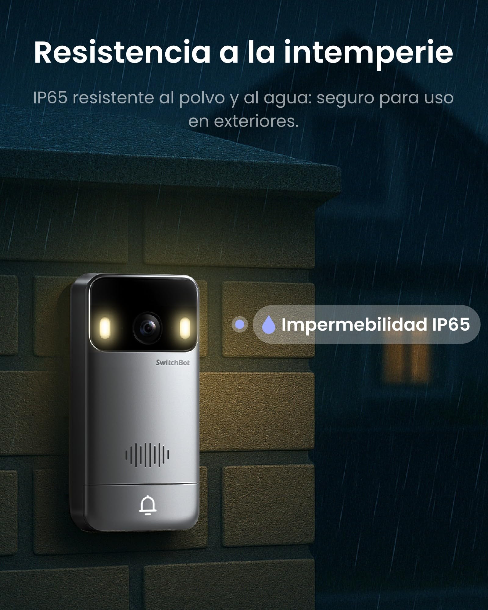 SwitchBot Timbre de vídeo con panel solar, timbre de puerta 2K con cámara, cámara inteligente con pantalla a color de 4,3", gran angular de 165°, juego 2 en 1