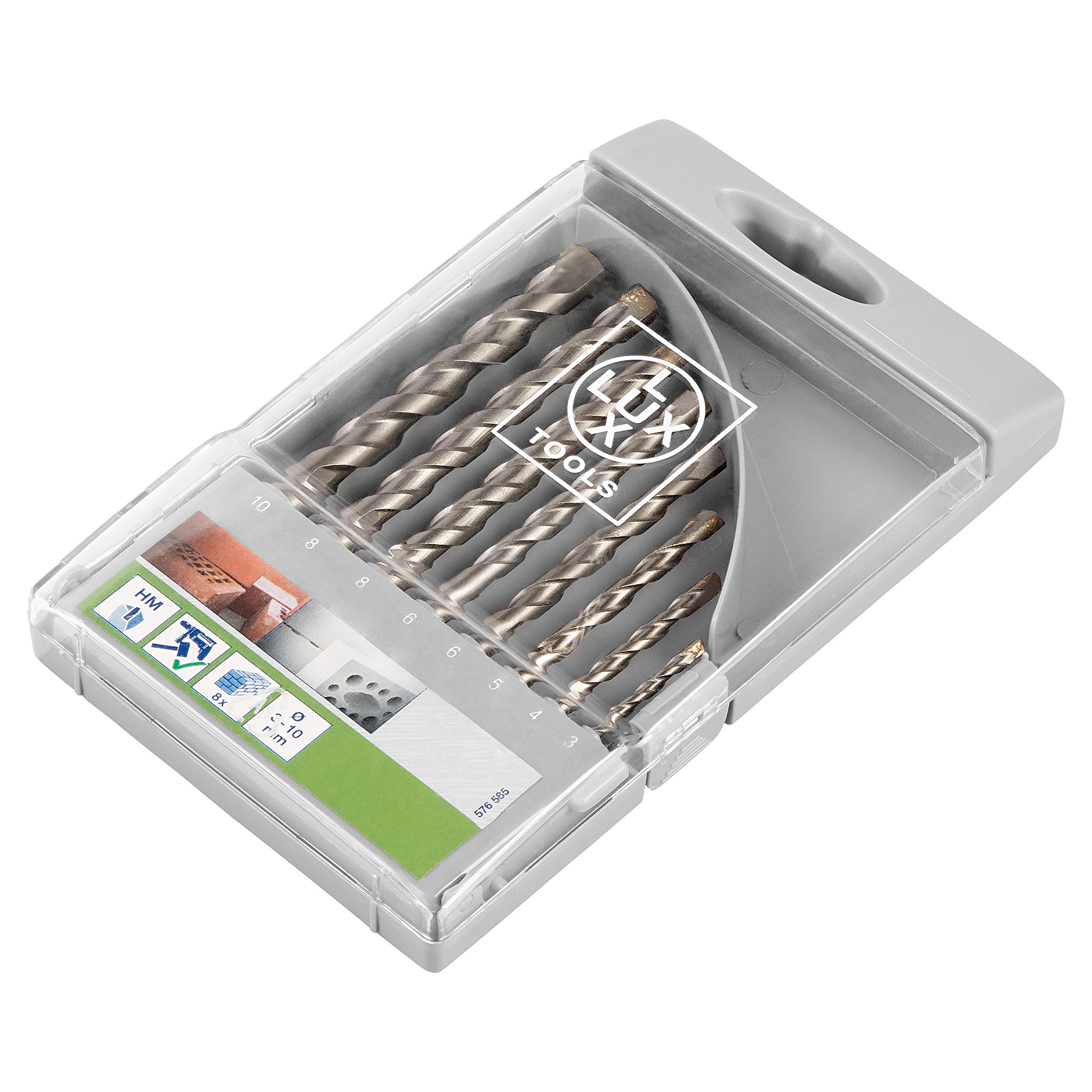 Steinbohrer-Set 8-teilig – 3,0 Bis 10,0 Mm, Für Beton Und Mauerwerk, In Flachkassette