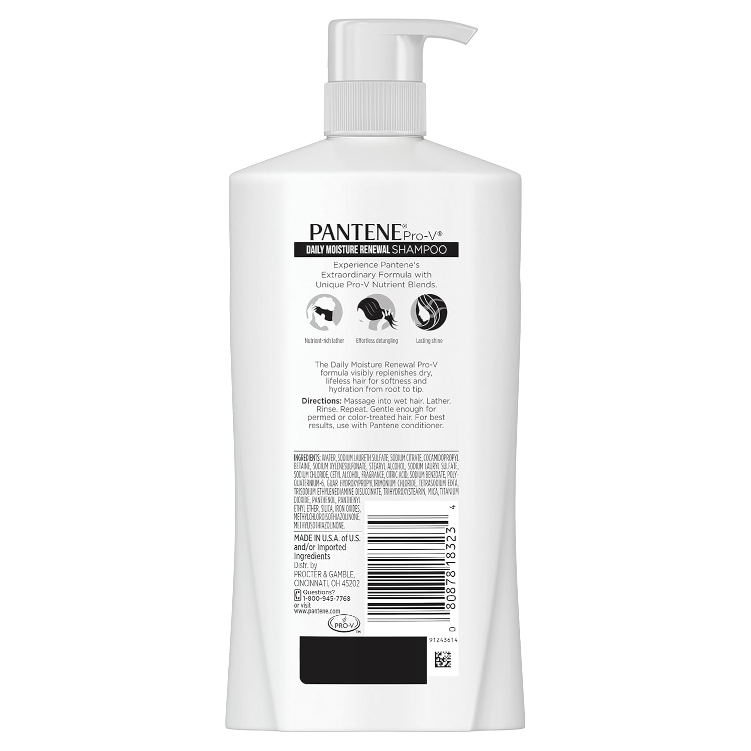 Pantene Pro-V Daily Moisture Renewal Hydrating Shampoo, 30.4 Fluid Ounce