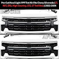Vista 3 de BOGAR TECH DESIGNS Kit completo de tinte de luz para faros delanteros compatible con Chevy Silverado 2022-2025, humo oscuro