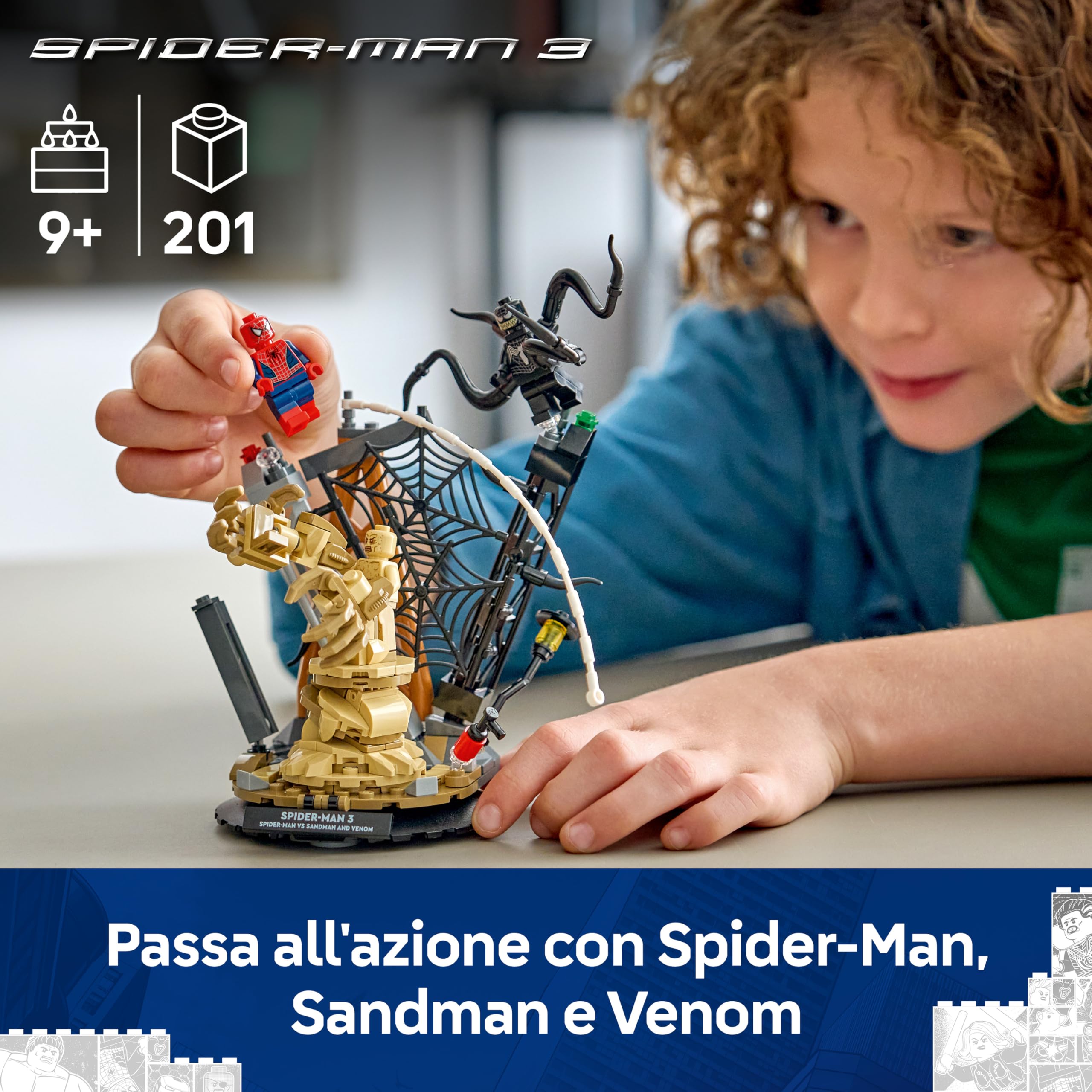 LEGO | Marvel Battaglia Epica: Spider-Man vs. Sandman - Giocattolo dei Supereroi con 3 Minifigure Inclusi Spider-Man & Venom, e Cantiere Edile - Regalo per Bambini da 9 Anni in su Fan dei Film - 76334