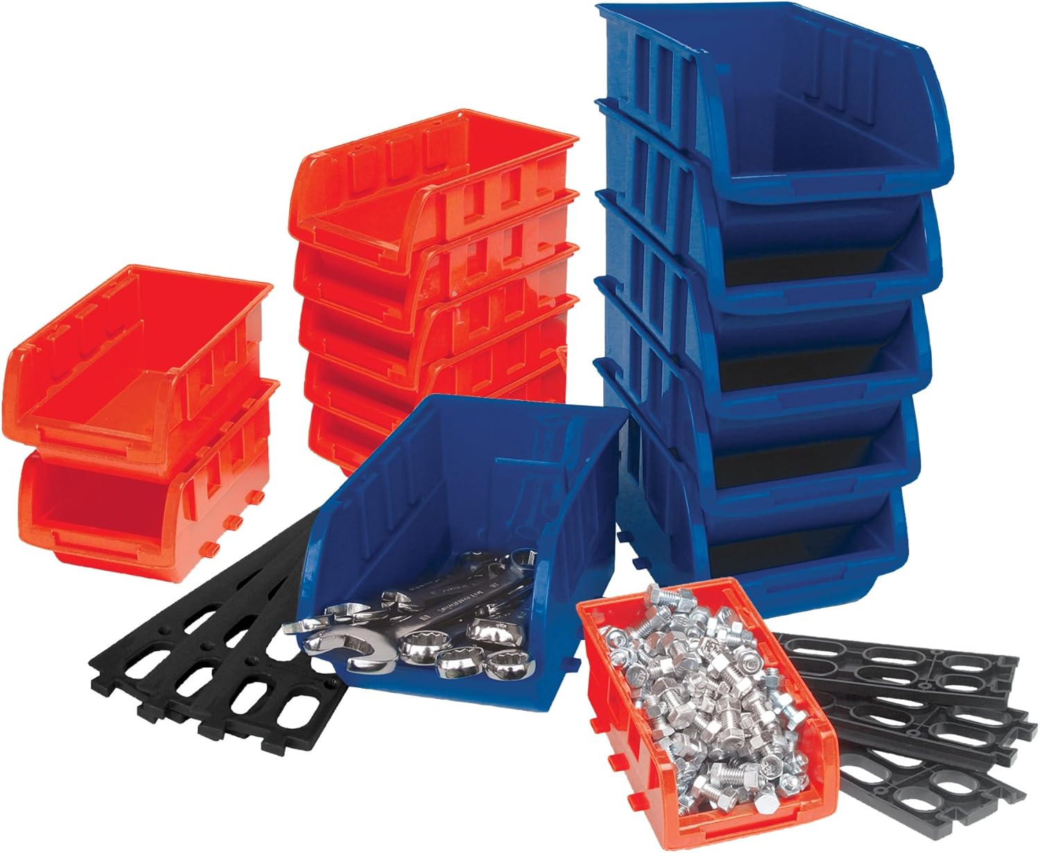 Performance Tool W5195 Storage Bin Set, 15-Piece - Open Home Storage Bins - 