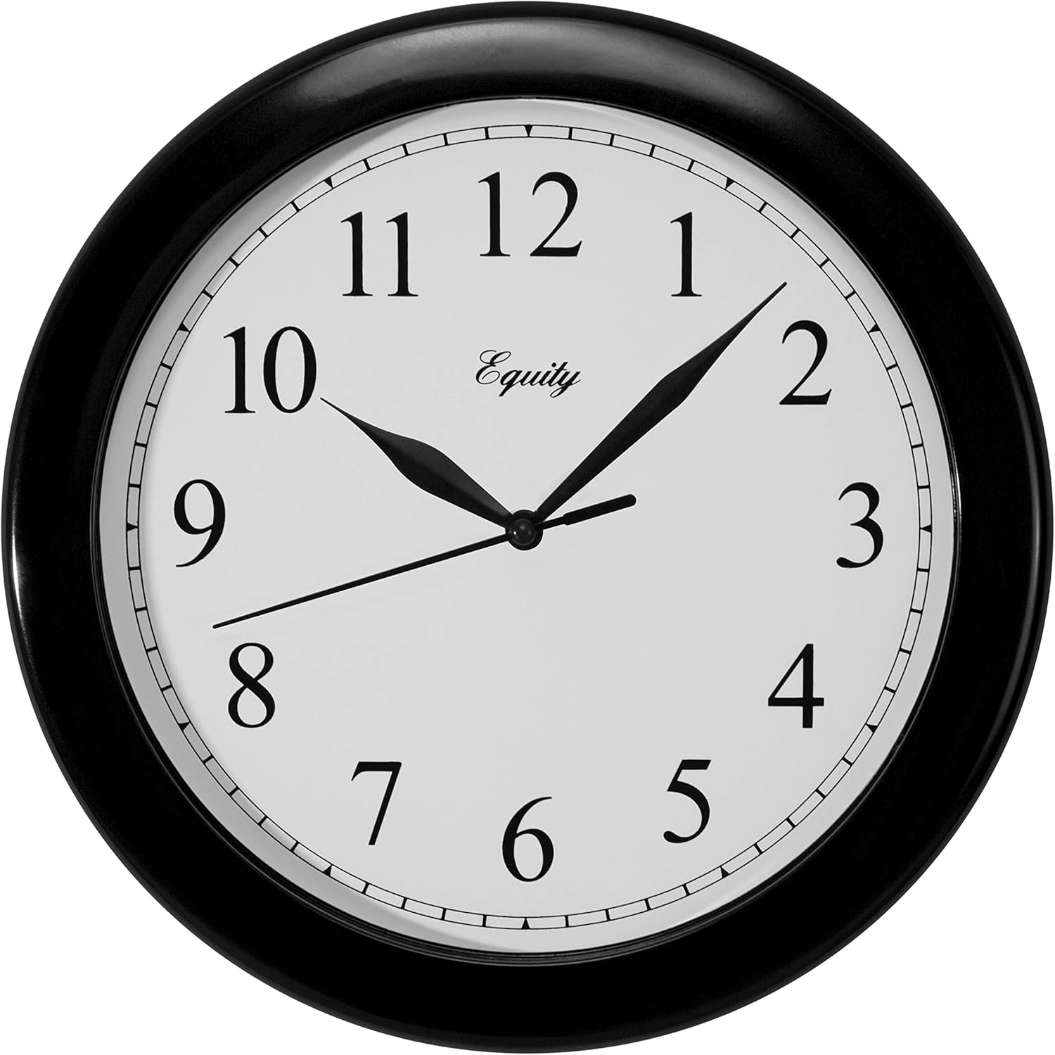 Equity by La Crosse 25203 10 Inch Clock, Black, Pack of 1
