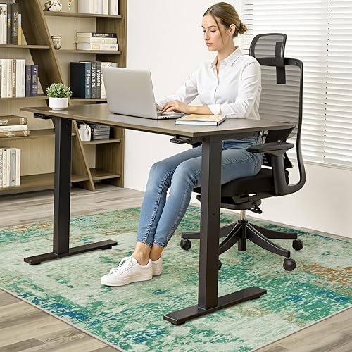 Miniatura 9 de Anidaroel Tapete abstracto para silla de oficina de 36 x 48 pulgadas para suelo de madera, tapete antideslizante para silla de escritorio de madera