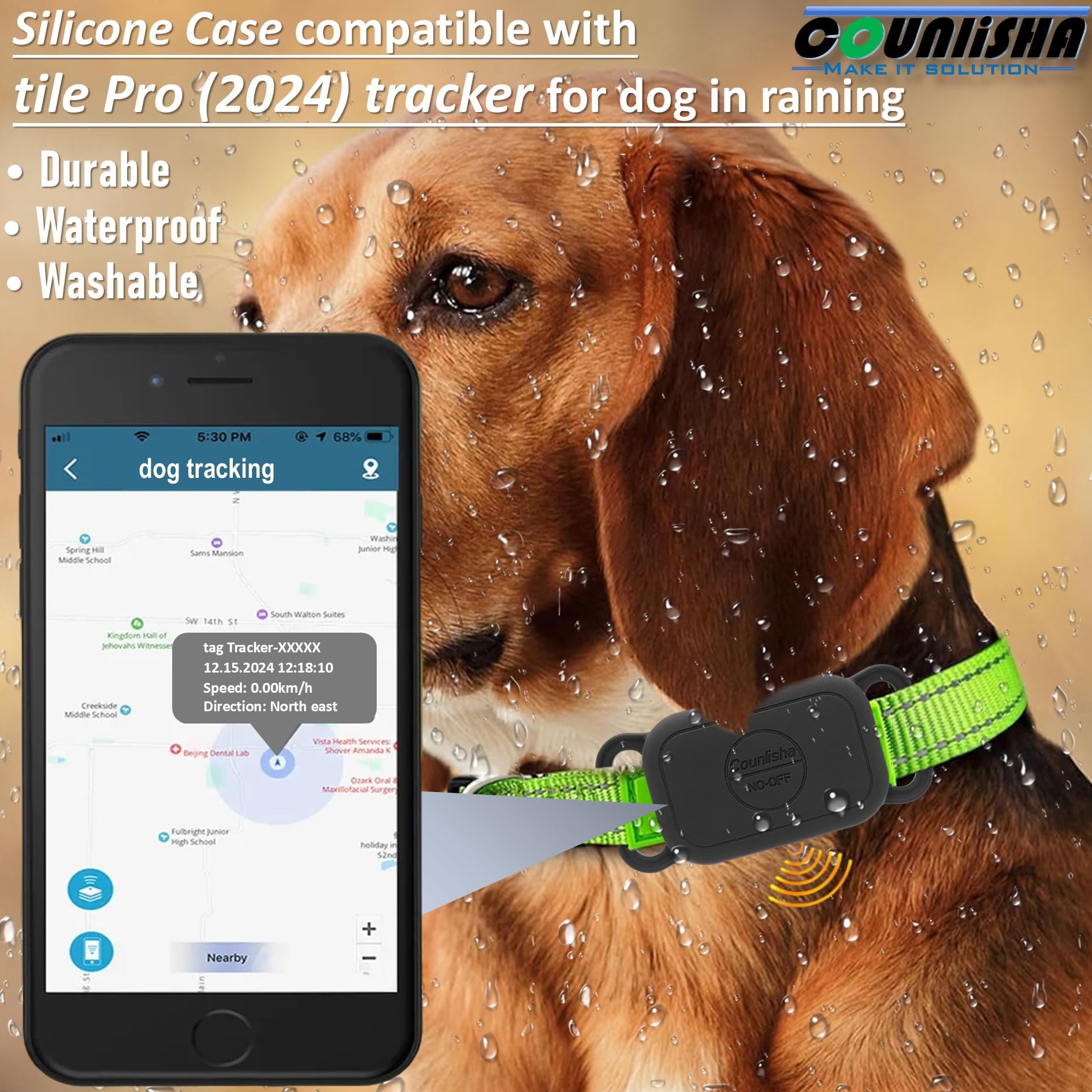 2 Pack Silicone Holder For Tile Sticker 2024 For Dog Collar, Slim Cover Tag F