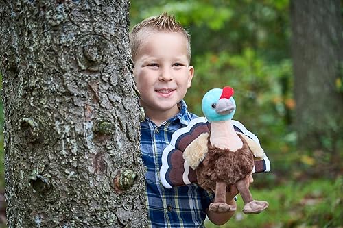 Miniatura 2 de The Petting Zoo Peluche de pavo de peluche, regalos para niños, animales salvajes de Onez, juguete de peluche de pavo, 9 pulgadas