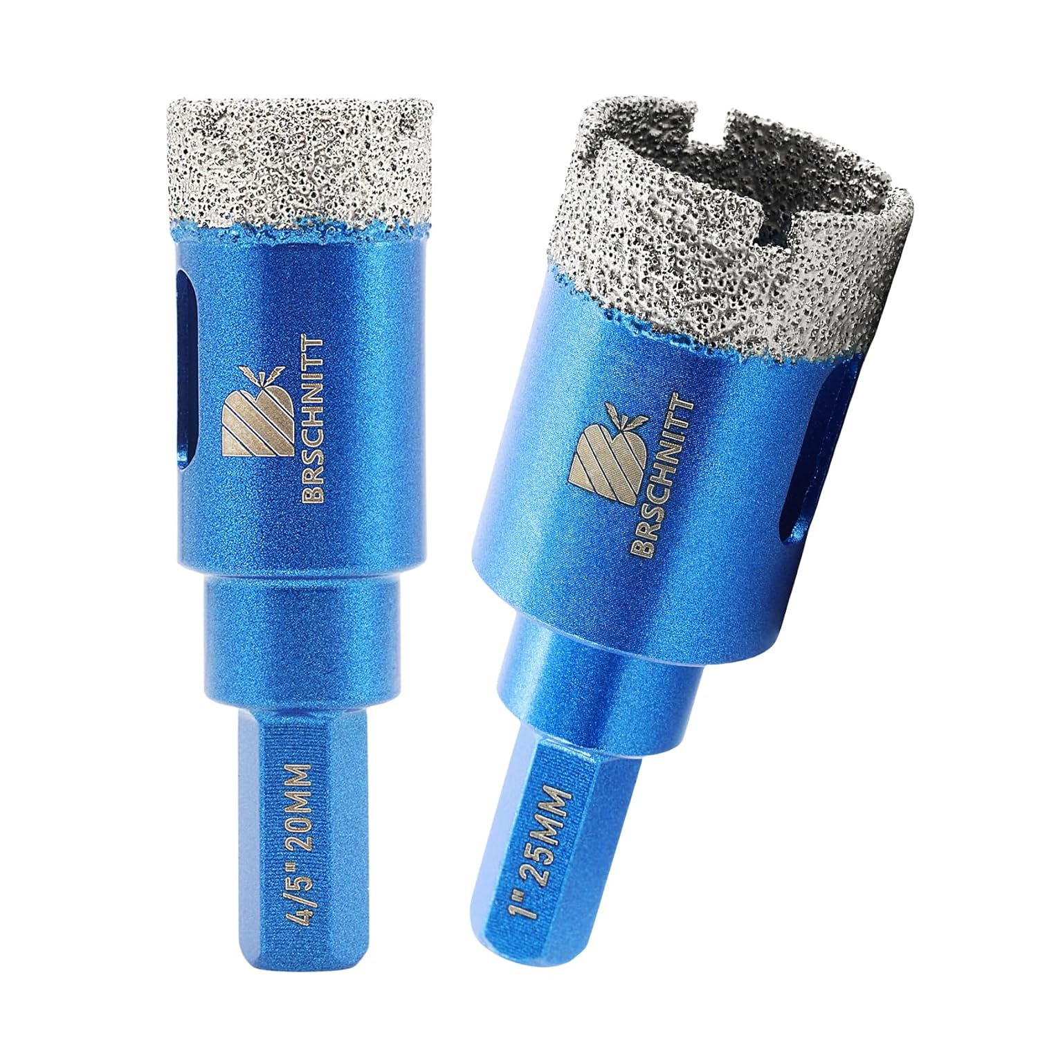 Dry Diamond Core Drill Bit Set,BRSCHNITT Diamond Hole Saw Core Drill Bit with Triangle Shank for Porcelain Tile Ceramic Stone Granite Marble