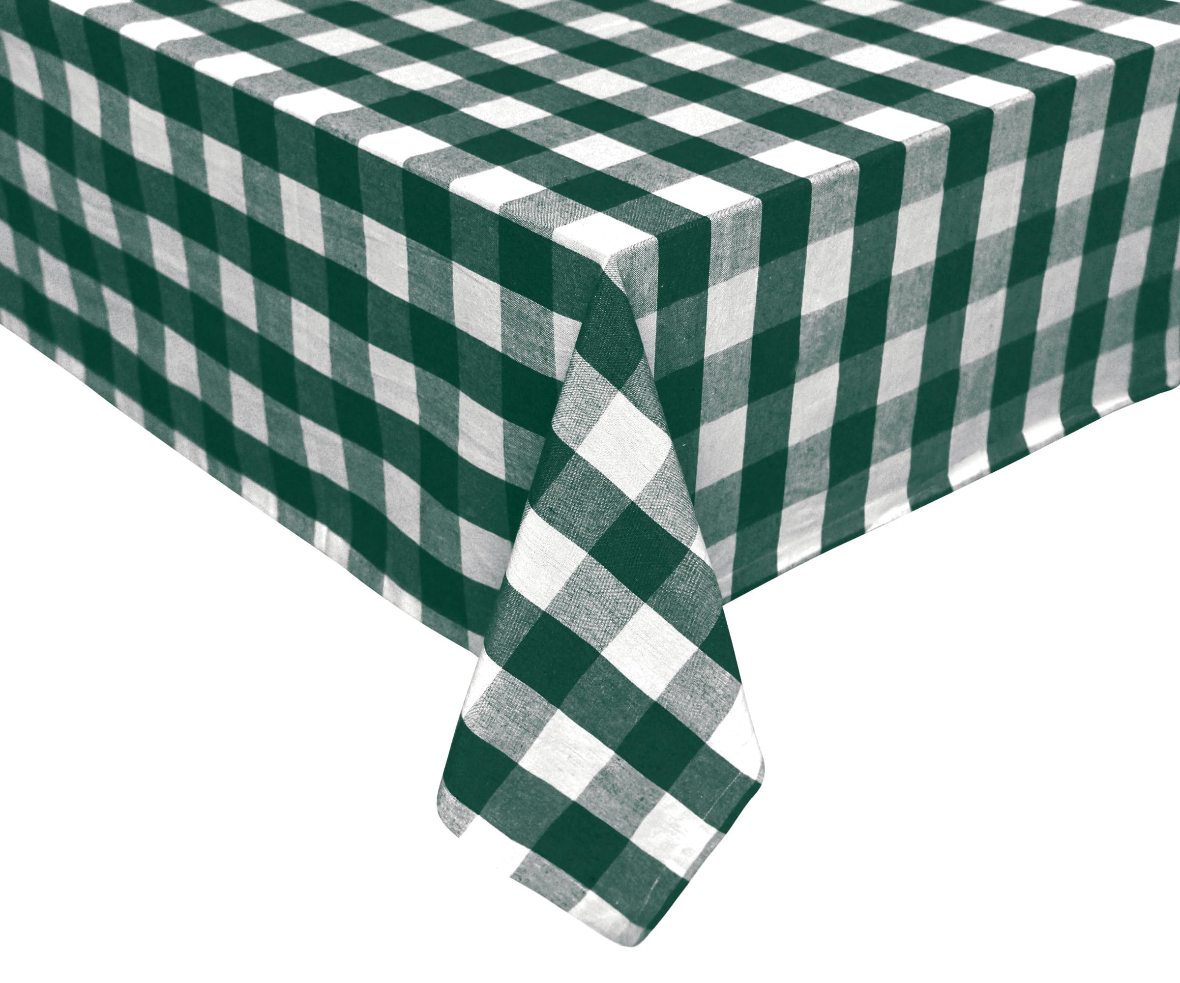 Tovaglie di cotone per tavoli rettangolari - Tovaglie extra large rettangolari - Tovaglia a quadretti verde acqua - Tovaglia rettangolare grande - a quadretti (63 X 126) (verde e crema)