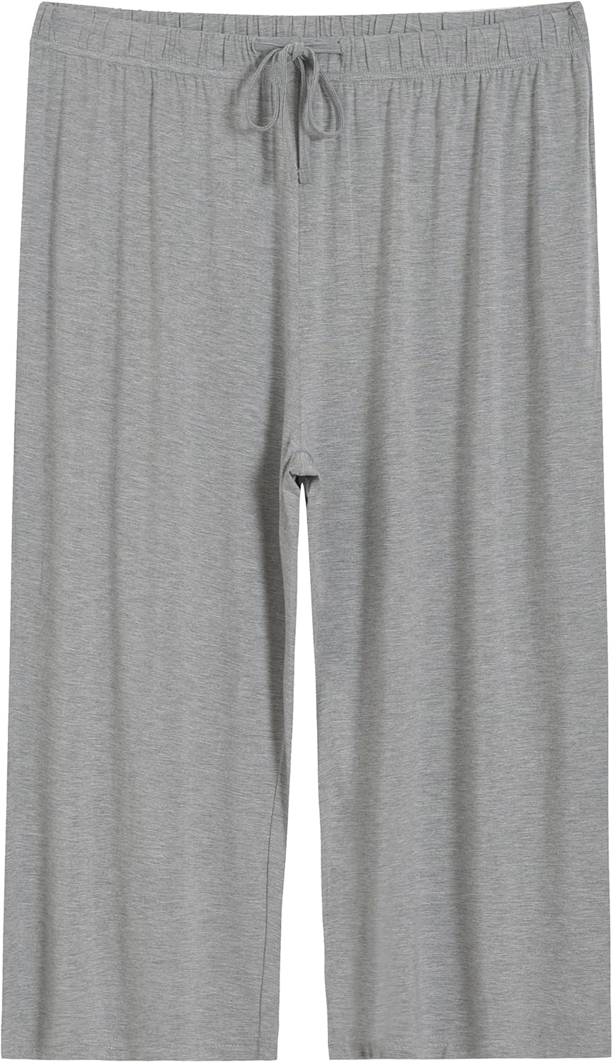 Latuza Women's Plus Size Capri Pajama Pants Comfy Wide Leg Lounge Capris - Image 2