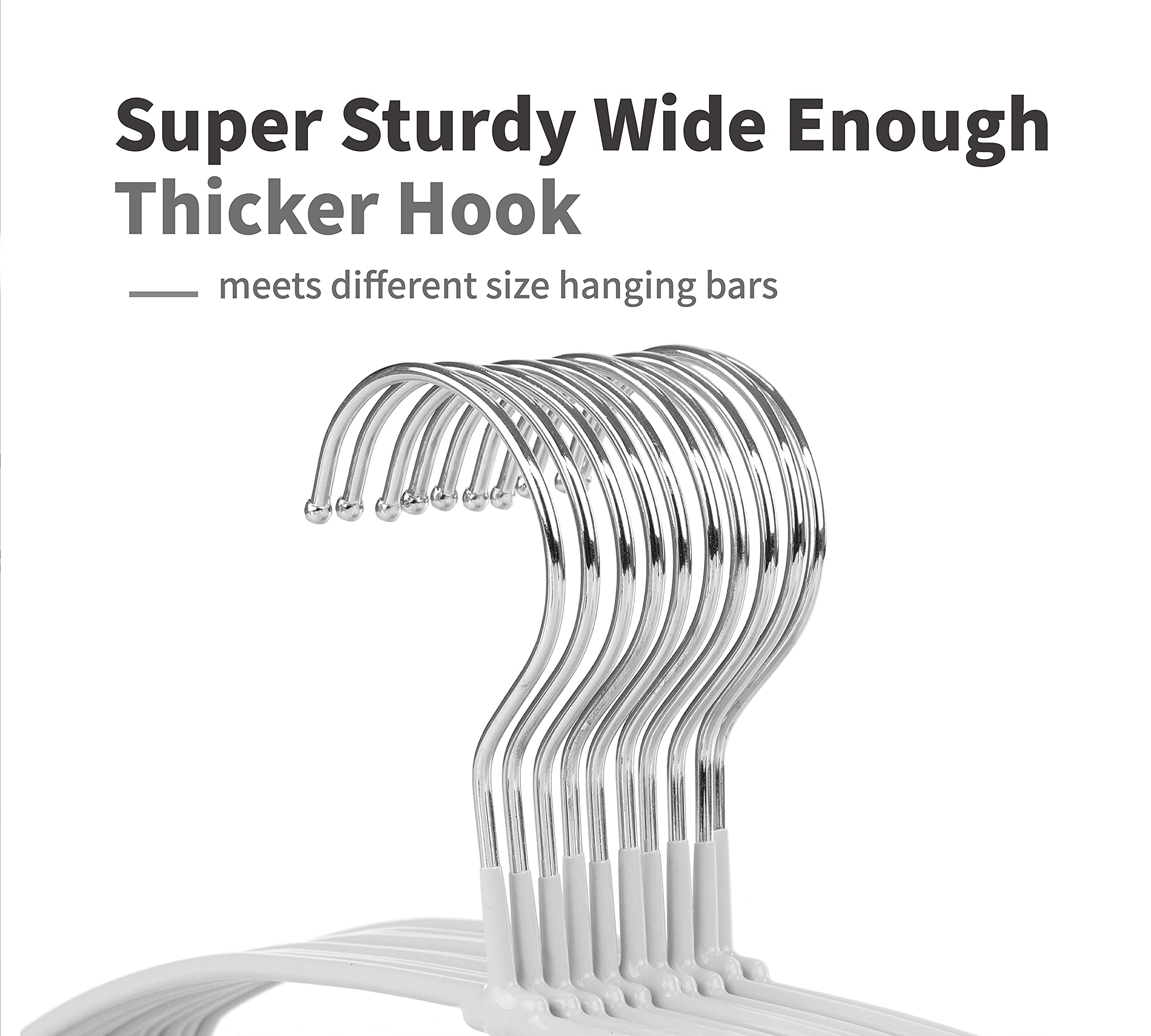 TOPIA HANGER Metal Hangers 20 Pack, Non Slip Clothes Hangers Space Saving - Image 2
