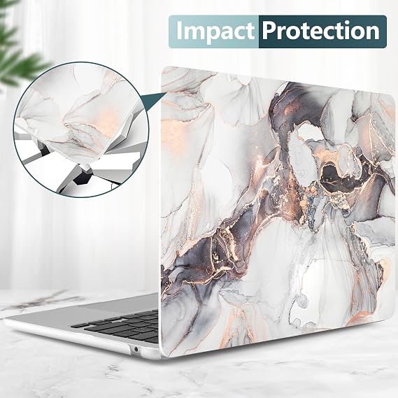 DONGKE Compatible with M5 MacBook Air 15 inch Case 2026 2025-2023 A3448 A3241 A3114 A2941 M4 M3 M2 Liquid Retina Display Touch ID, Protective Hard Shell Cover & Keyboard Skin - Abstract Marble