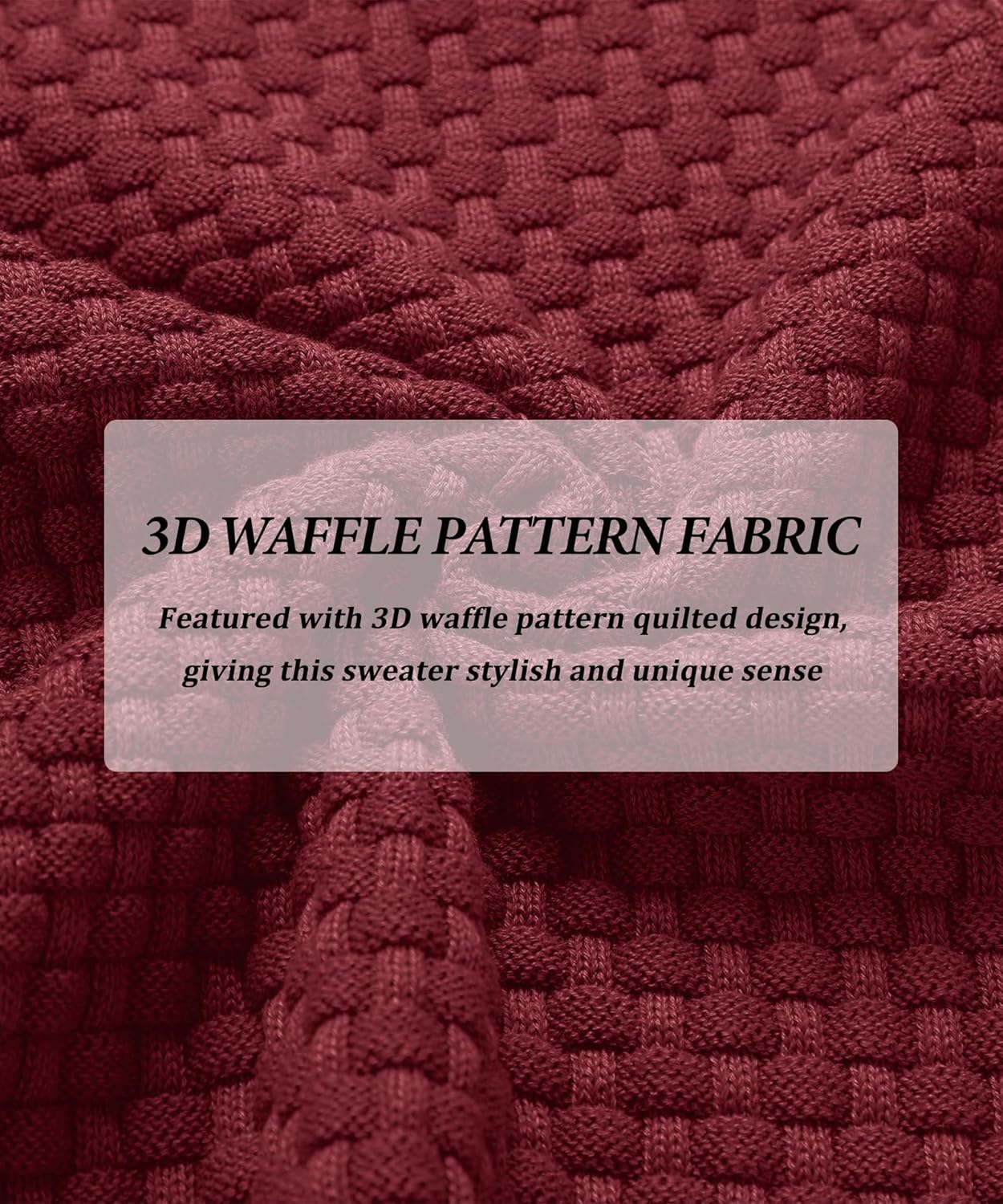 Zaitun Men's Quarter Zip Sweaters Polo Zip Up Pullover Waffle Knit Mock Neck Turtleneck - Image 5