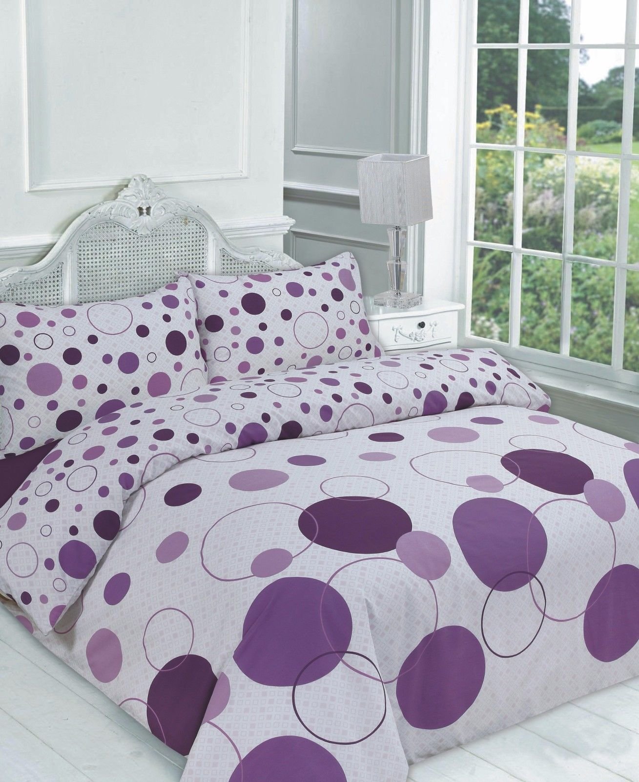 Artistic Fashionista Luxury & Modern NOAH Duvet/Quilt Cover & Pillowcases Bedding Set - Printed Range (King, Lilac)