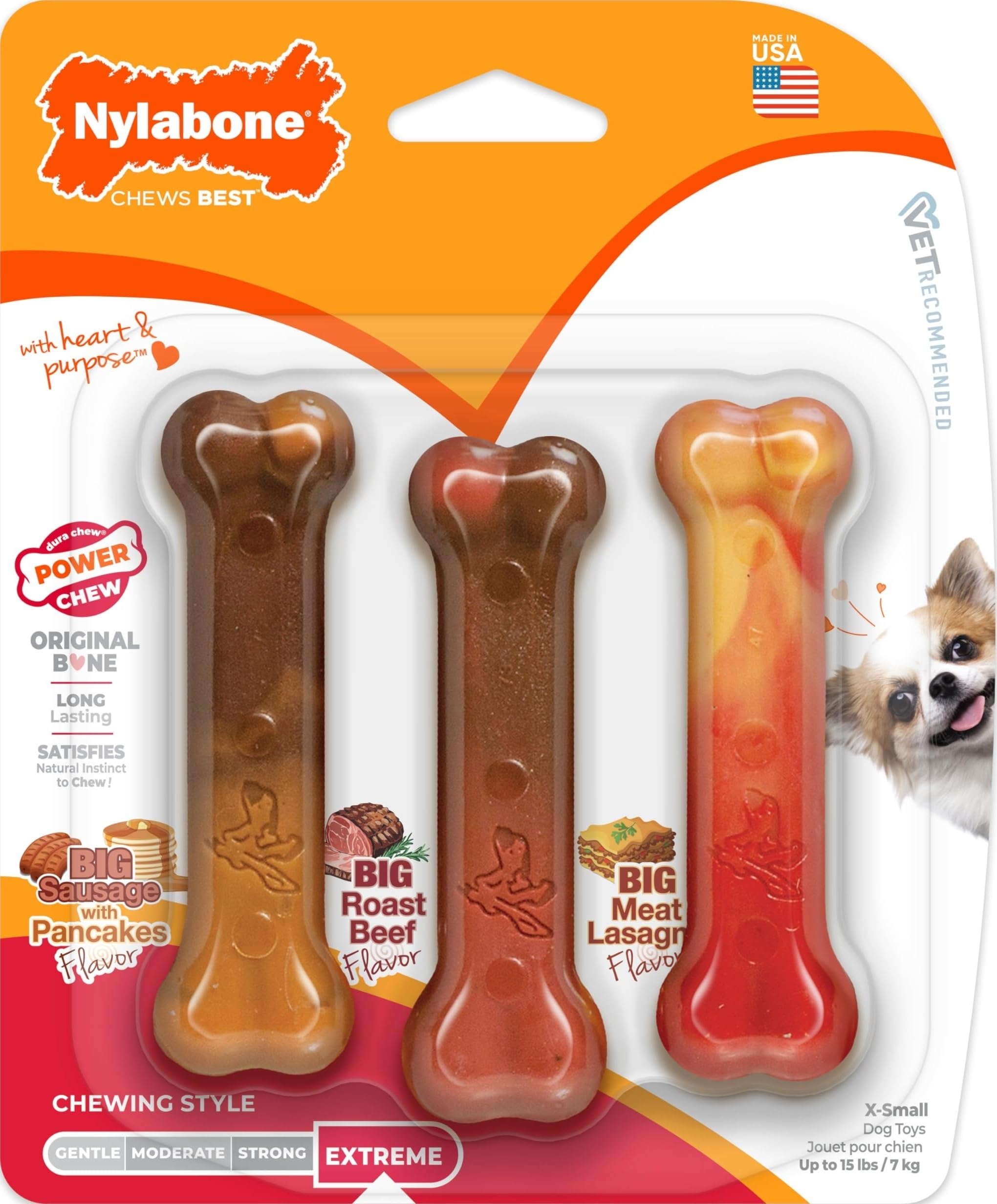 Amazon.com : Nylabone Power Chew Original Bone Dog Chew Toys, X