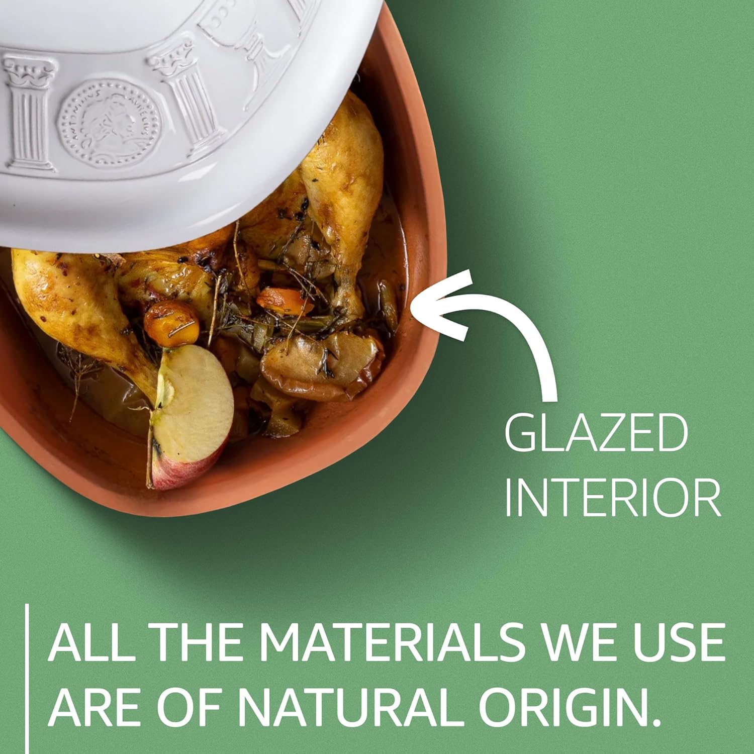 Romertopf Clay Roaster | 50 Years Anniversary Edition | Non-Stick Dutch Oven | Healthy Pot Cooking | Clay Baker | Versatile Cooking Vessel - 5.2 Quarts (5 Liters) for up to 8 people - White