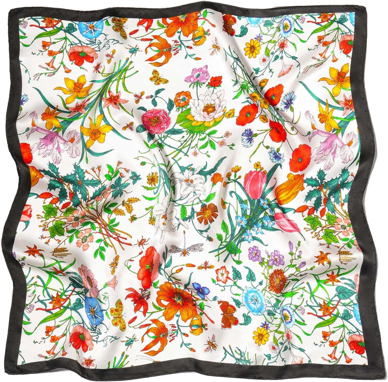 100% Mulberry Silk Scarf for Women Lightweight 21" Small Square Neck Scarf Headscarf Neckerchief Gift Packed