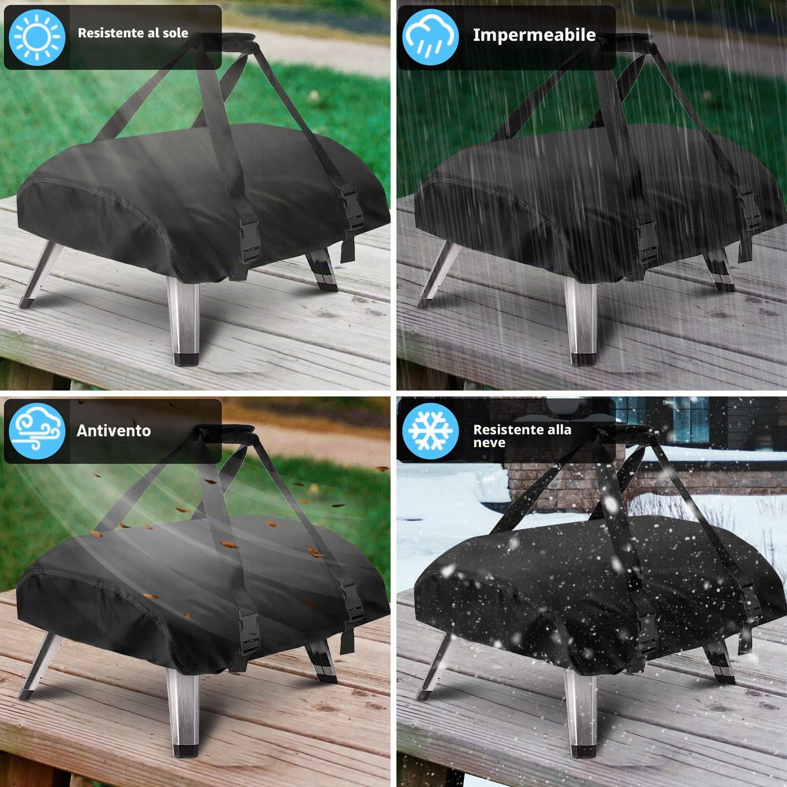Kovshuiwe Carry Cover for Ooni Koda 12 Gas Pizza Oven, Outdoor Pizza Oven, Waterproof 600D Oxford Fabric, Pizza Oven Cover Accessories (25.2"x16.5"x6.7")