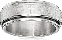 Vista 1 de Yaxa Essentials Steeltime - Anillo giratorio chapado en oro de 18 quilates para hombre, con oración Our Father (anteriormente Yaxa Collection)