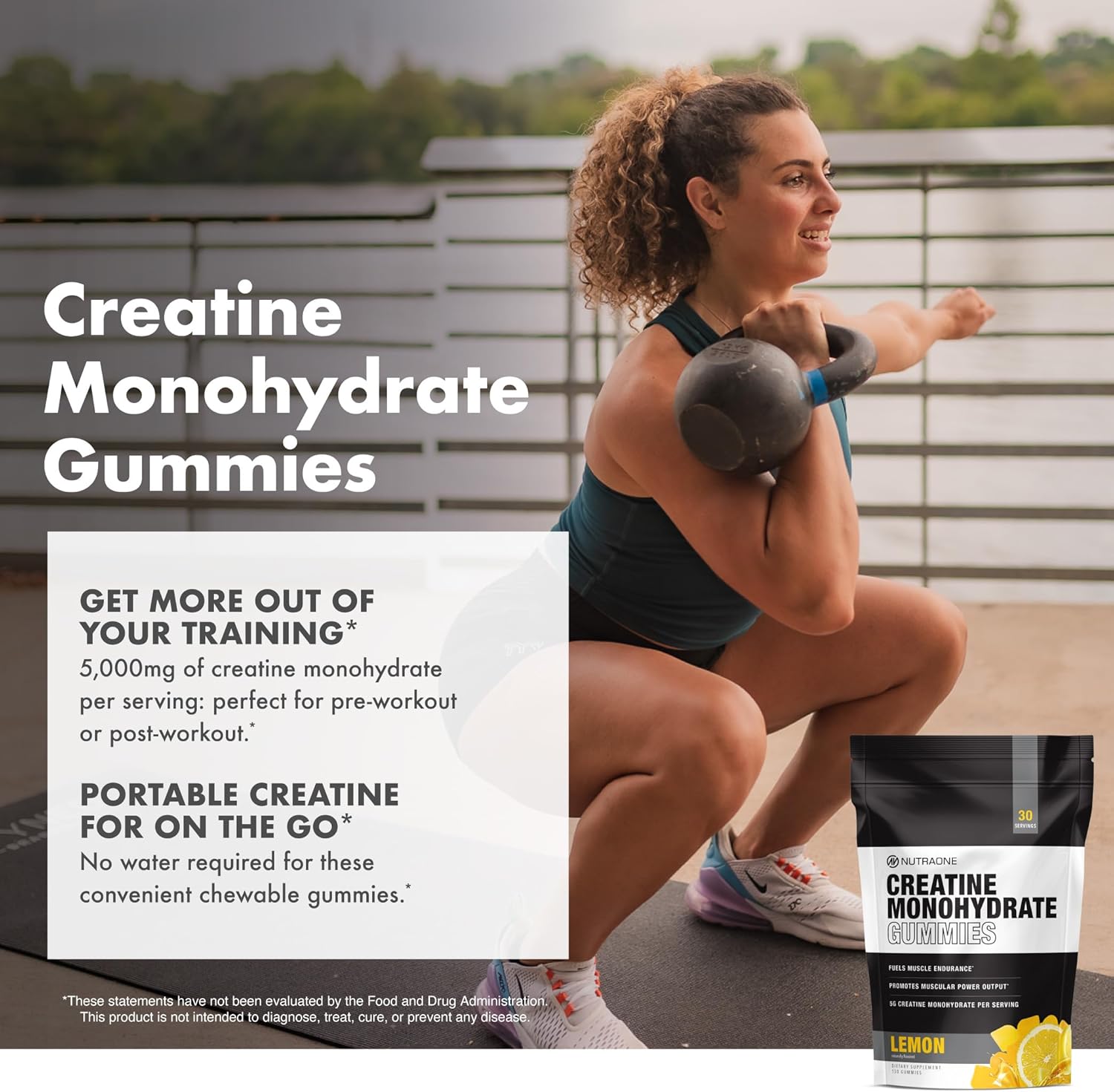 NutraOne Creatine Monohydrate Gummies Pre- and Post Workout Recovery, Fuel Muscular Performance, Increase Endurance, Support Muscle Recovery