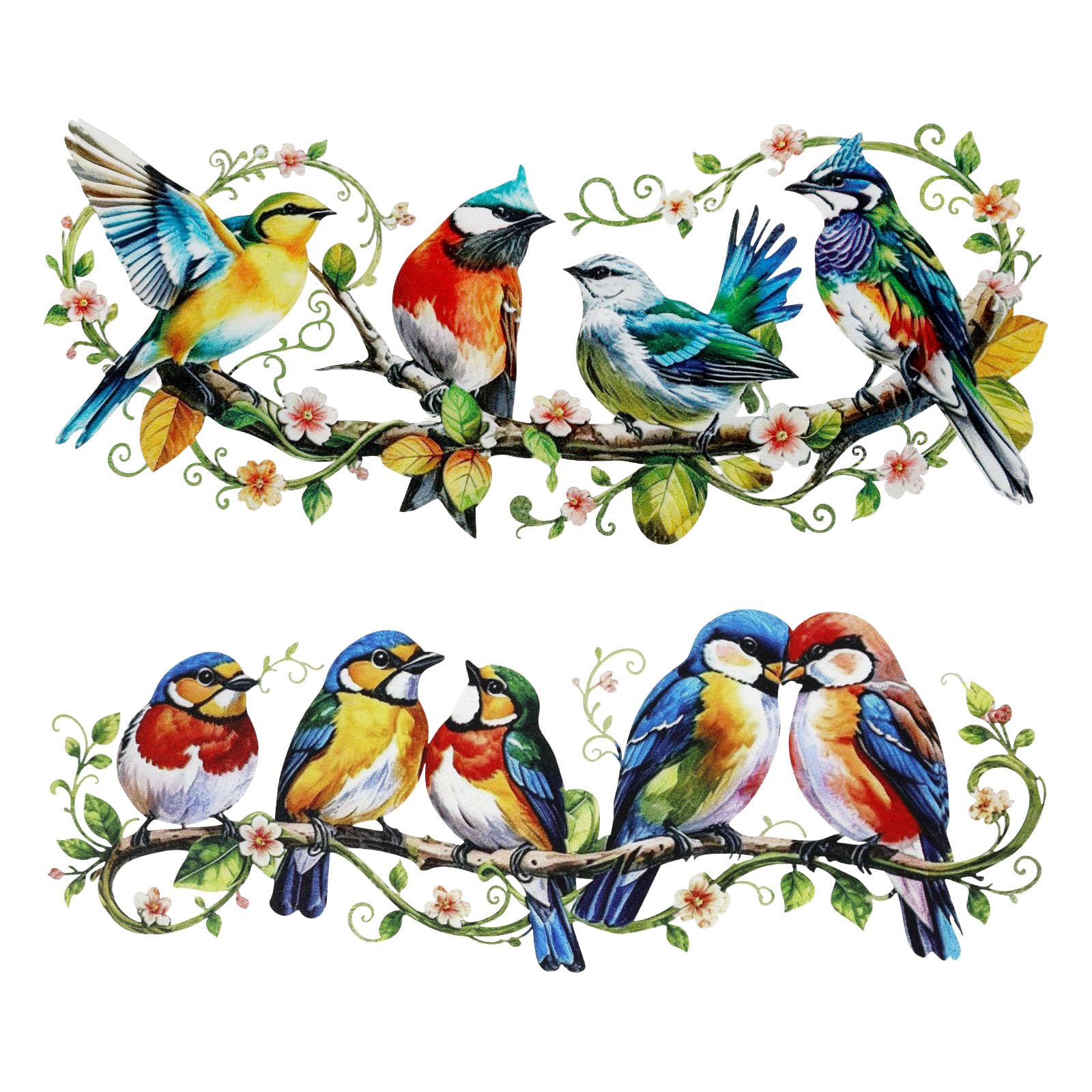 HZUIZXYO 2Pcs Metal Birds Outdoor Wall Art Decor Vivid Bird on Branch Hanging Metal Birds Decor for Porch Garden Outdoor Indoor Wall Decorations.
