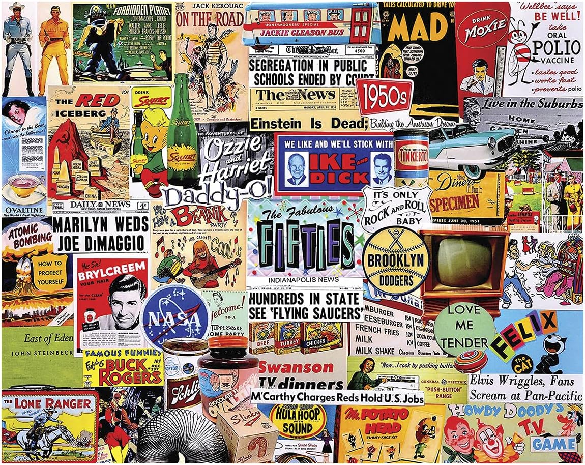 White Mountain Puzzles Fabulous 50s - 1000 Piece Jigsaw Puzzle