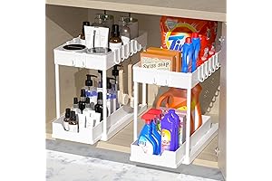 Under Sink Organizers and Storage, 2 Pack - White