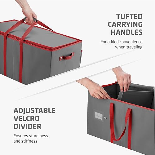Vista 96 de ZOBER - Caja grande para guardar adornos navideños, con capacidad para 54 adornos y separadores, recipientes de tela no tejida y duraderos