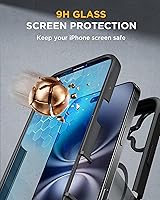 Vista 981 de Miracase Funda magnética para iPhone 14 de 6.1 pulgadas, protector de pantalla de vidrio templado integrado + protector de lente, compatible