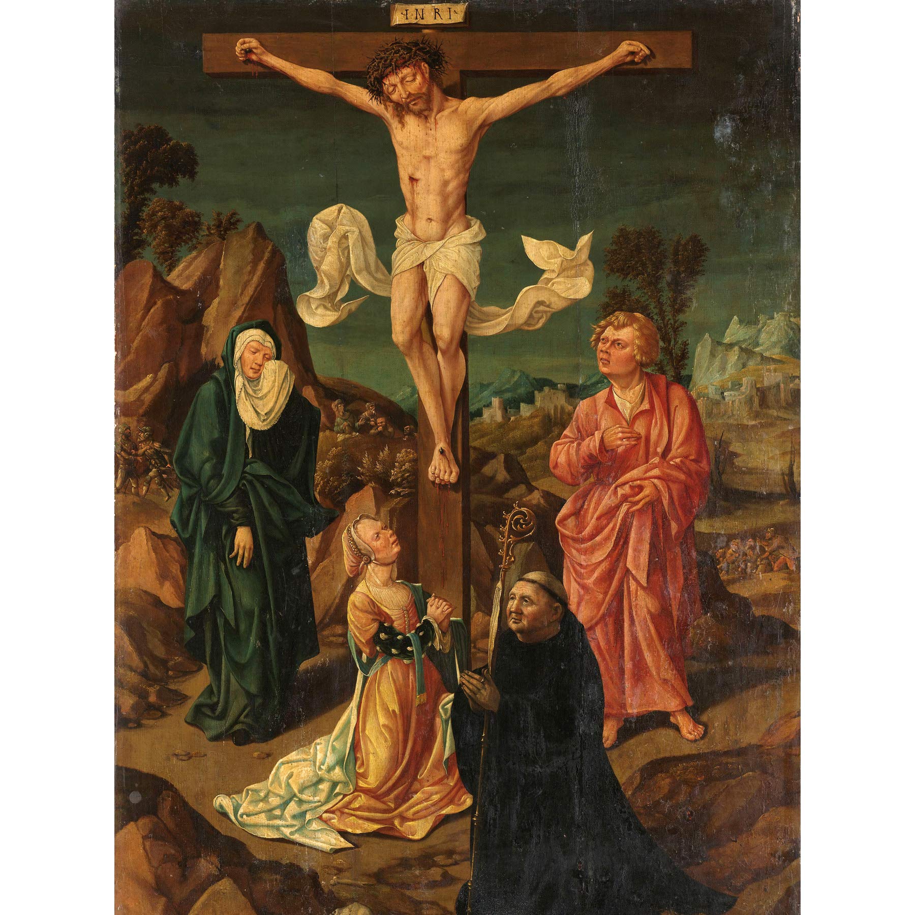 Crucifixion The Virgin Saint John Mary Painting Large Wall Art Poster Print Thick Paper 18X24 Inch