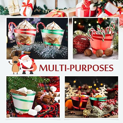 Miniatura 4 de Gejoy 100 vasos de plástico desechables de 9 onzas, vasos de plástico duro, vasos transparentes, elegantes vasos de boda para el día de la madre,