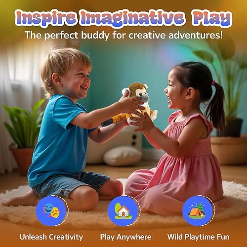 Miniatura 3 de Forest & Twelfth Earth Safe - Animal de peluche de mono araña de 6 pulgadas, animales de peluche ecológicos para bebés, niños, juguetes suaves