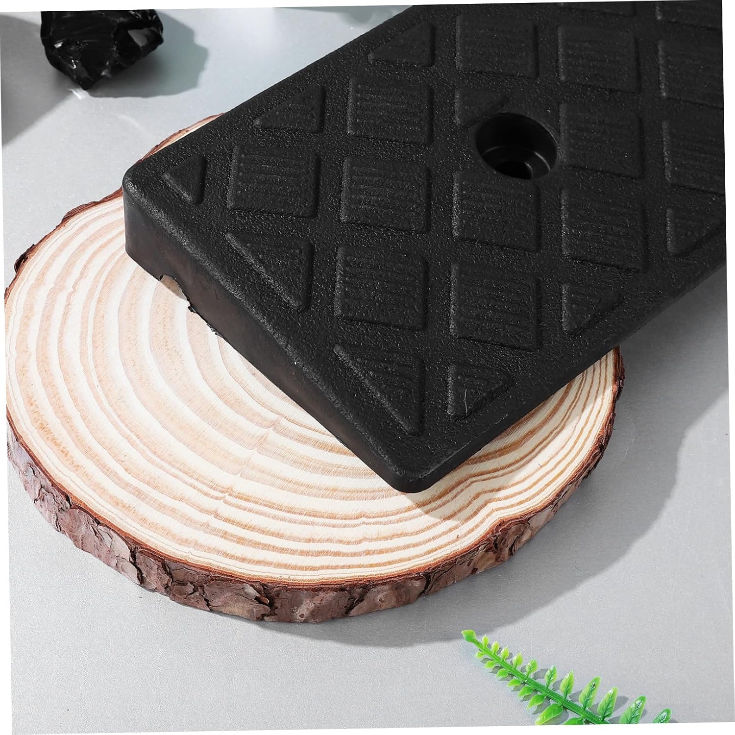 Threshold Ramp Mat 2pcs 3cm High Non-Slip Black Car Ramps for Doorway Driveway Sidewalk Use Wheelchair Scooter Access