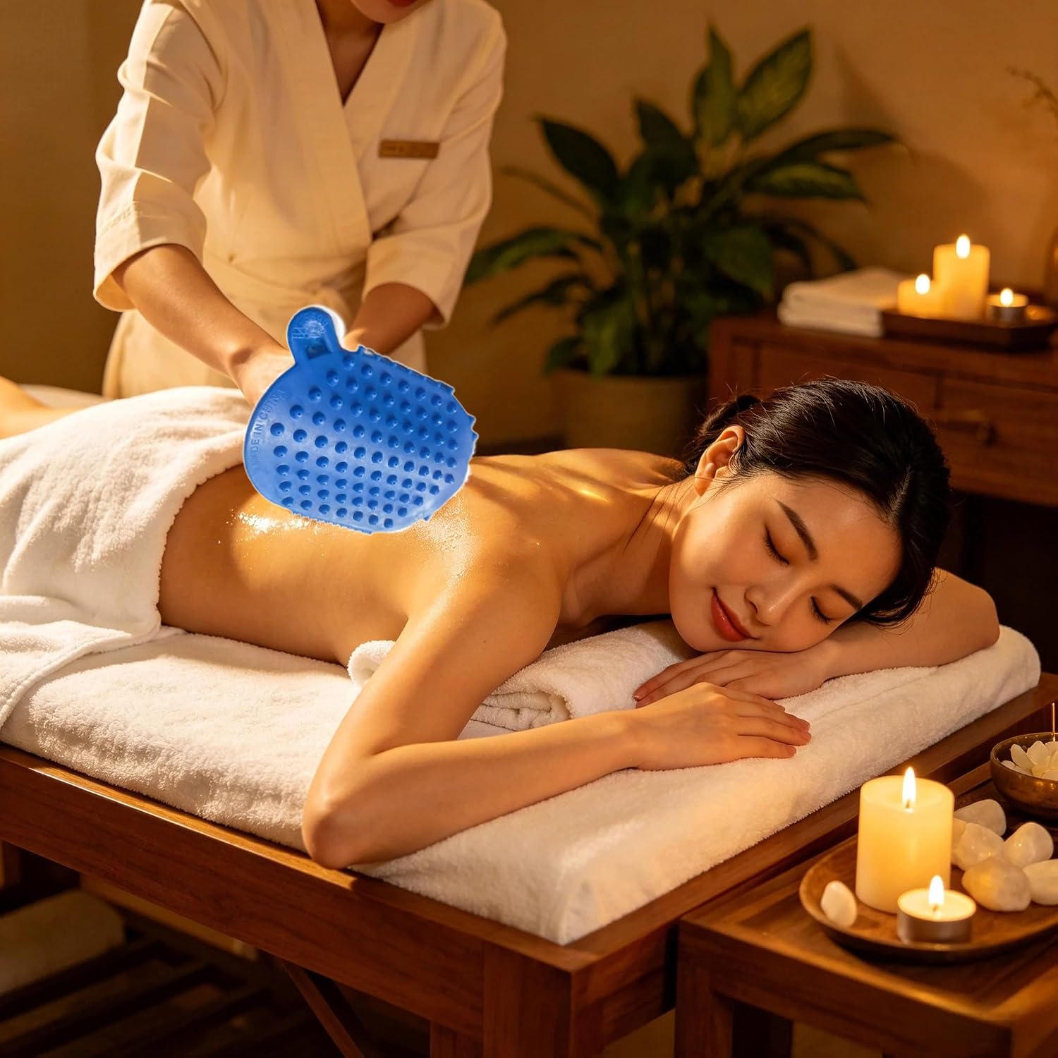 Roller Ball Glove Massager, 2Pcs Lymphatic Massage Tool Gua Sha Fascia Muscle Release for Face, Neck, Back, Abdomen, Legs & Full Body, Medium