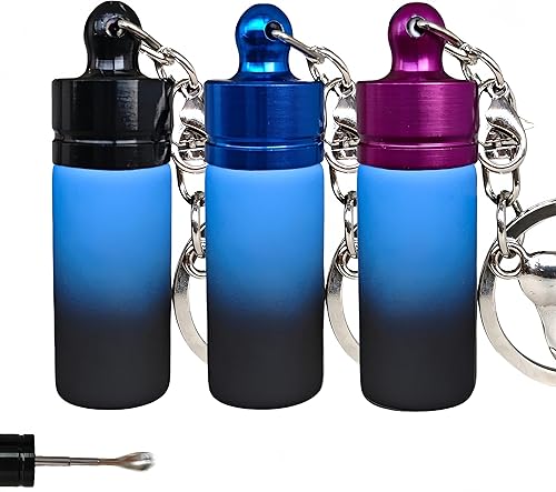 Paquete de 3 mini cajas de almacenamiento de vidrio, contenedor impermeable para llavero, estuche compacto portátil de almacenamiento de alimentos