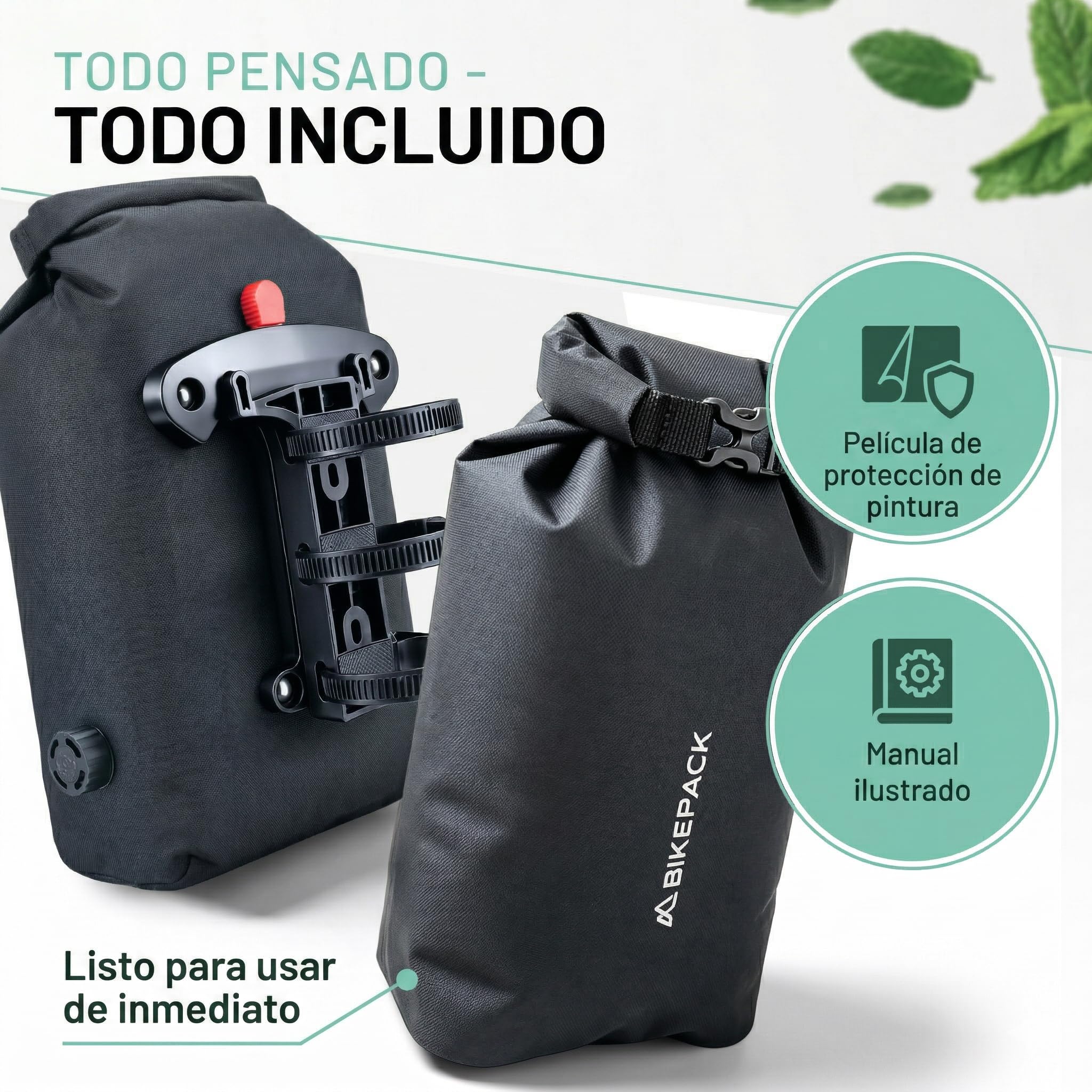 BIKEPACK Bolsas de horquilla para bicicleta de bikepacking – Gravelbike bolsa de horquilla delantera – Fork Bag – Bolsa delantera para horquilla de bicicleta rueda delantera 6 L – Bolsas de