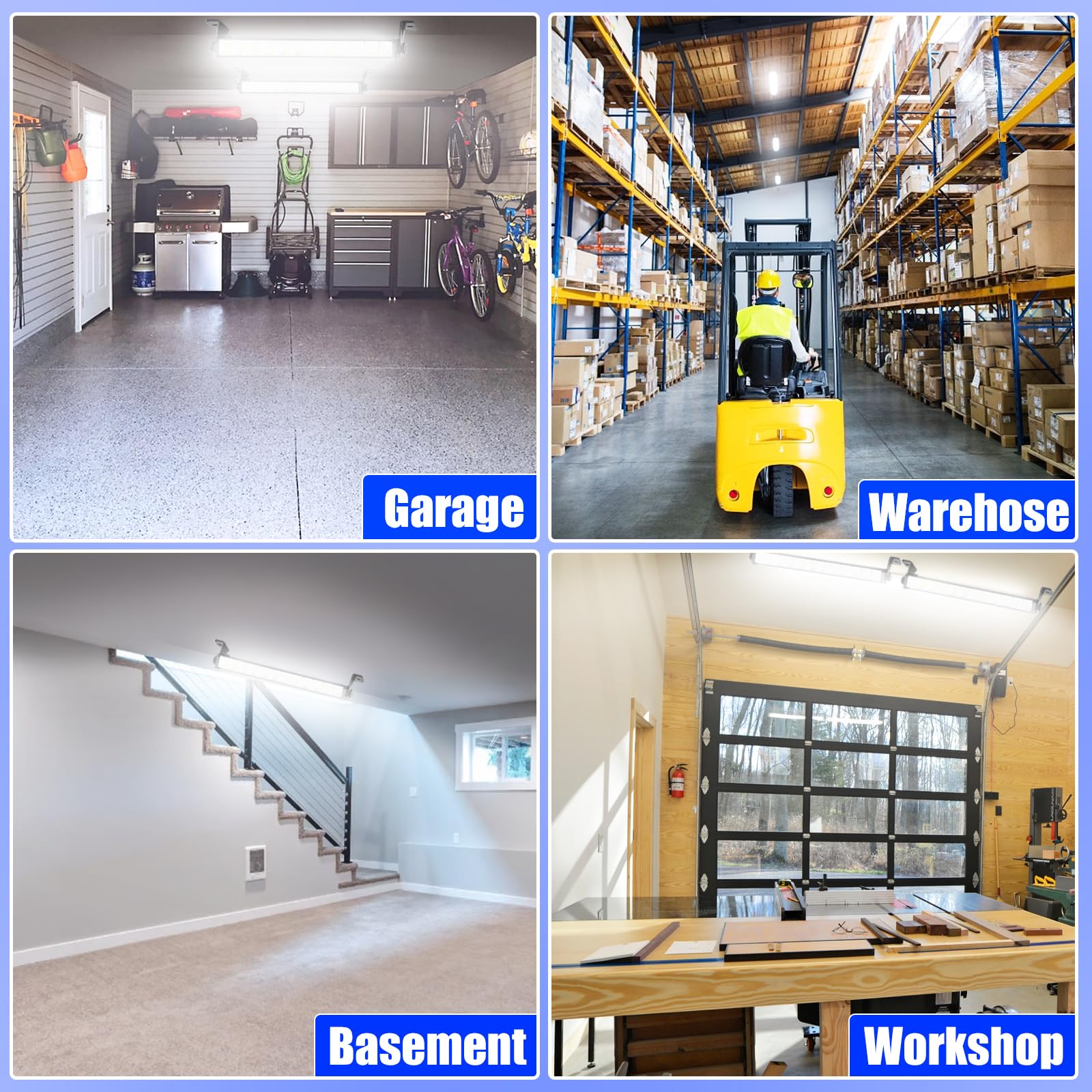 40W LED Shop Lights 4800LM 6500K Shop Light Bar with 6 6ft Cord Plug Switch Daylight White Work — view 5