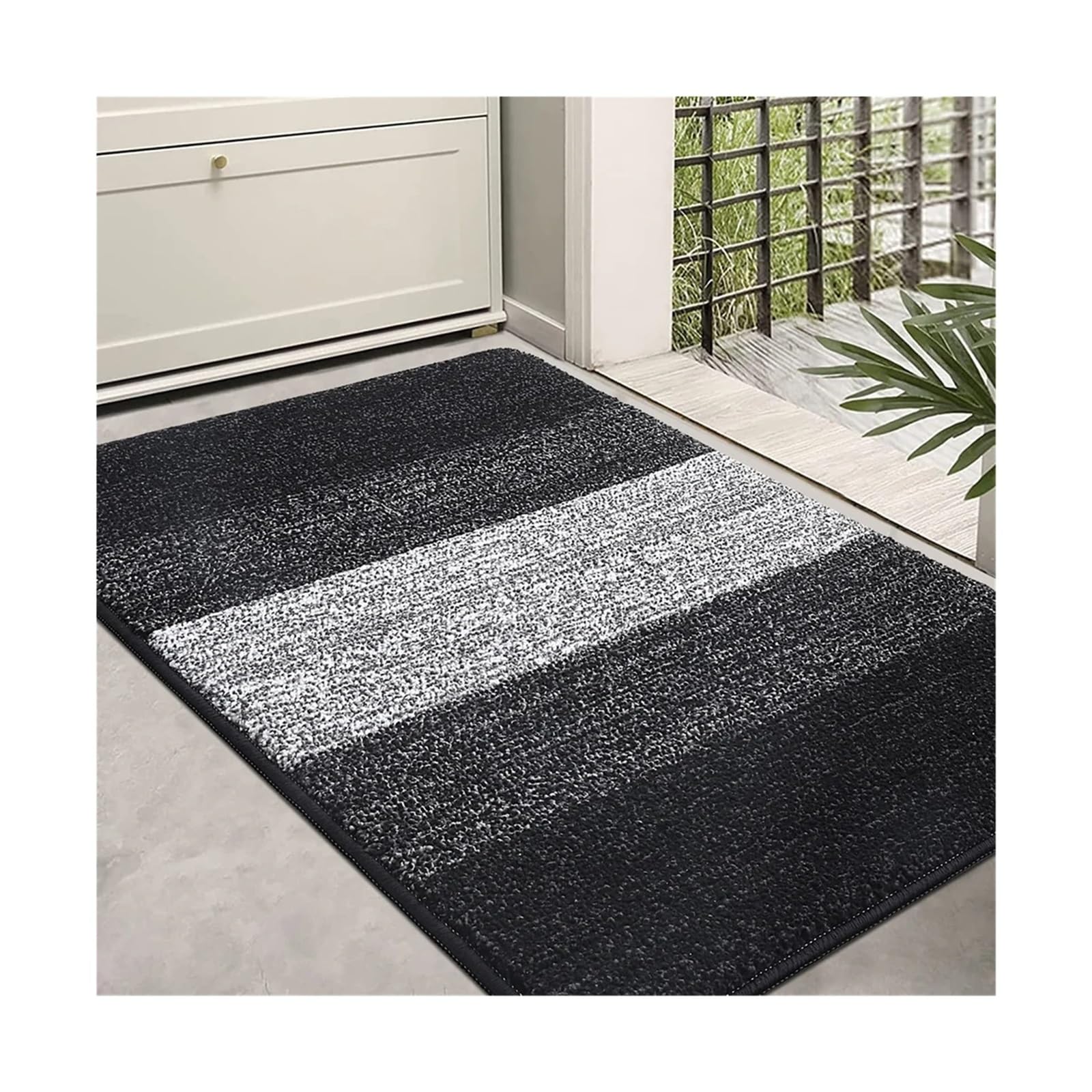 Tapis D entrée Paillasson D'entrée Antidérapant for Intérieur, Tapis Discret, Tapis De Sol Super Absorbant, Tapis De Salle De Bain(Green,80x100cm(31x39 inch))