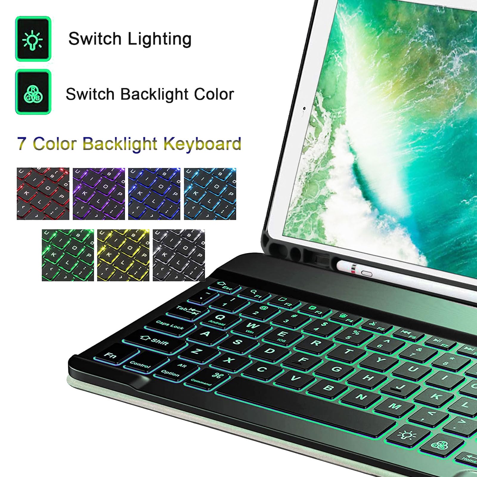 Custodia Tastiera per iPad PRO 12.9" 2017/2015 TPU Porta Penna