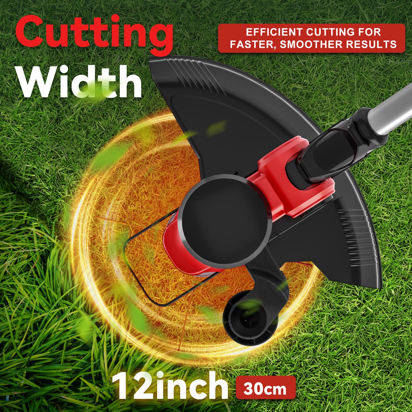 Coupe-Bordures Compatible avec Batterie Milwaukee 18V Pliable 3 en 1 avec Moteur brushless, Largeur de Coupe 30 cm, indicateur d'état de la Batterie, Coupe-Bordures électriques et tondeuses à Gazon