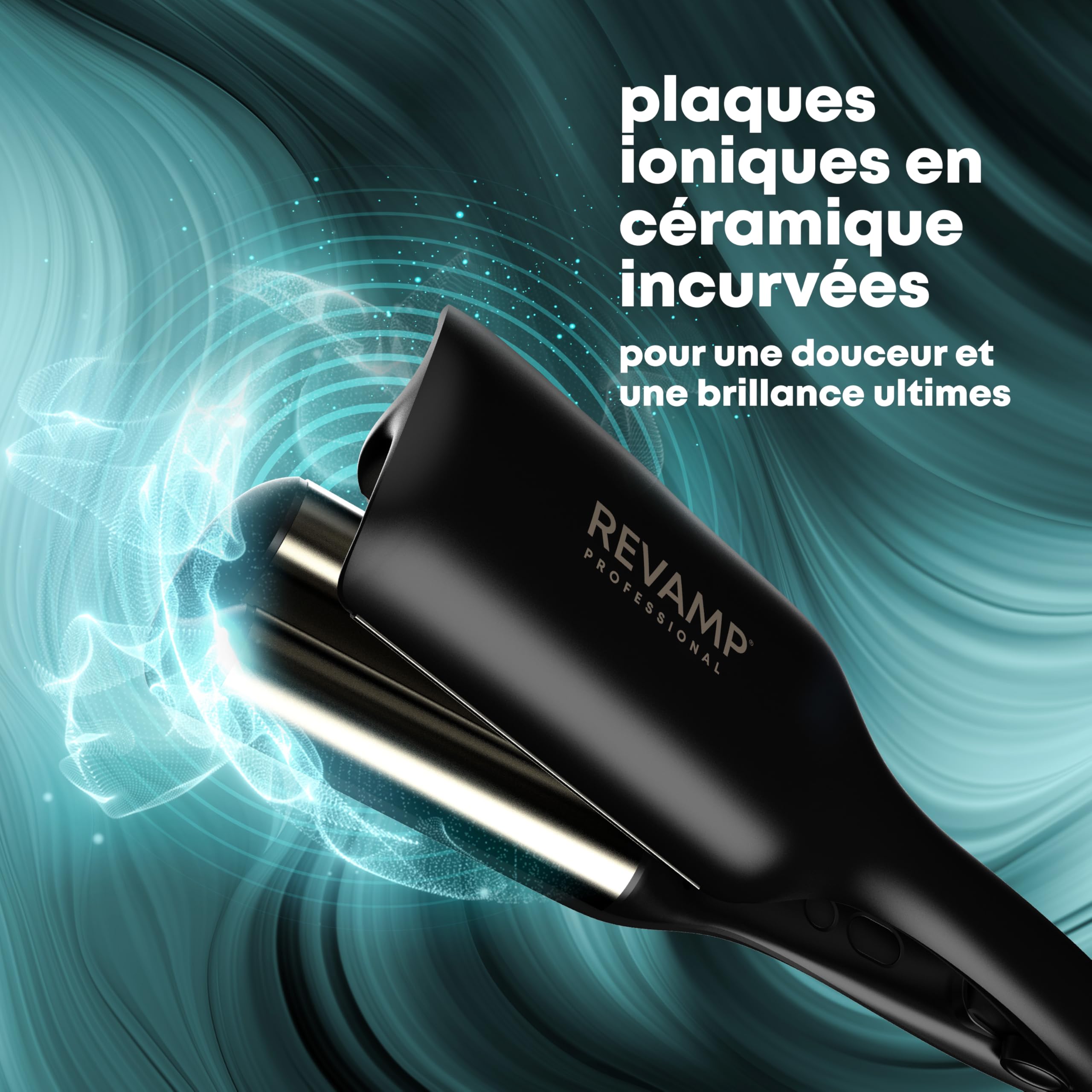 Revamp Fer à repasser Progloss 2 en 1 pour vagues naturelles ou volumineuses - Multifonctionnel pour vagues surfantes ou très définies - avec option de chaleur variable et arrêt automatique