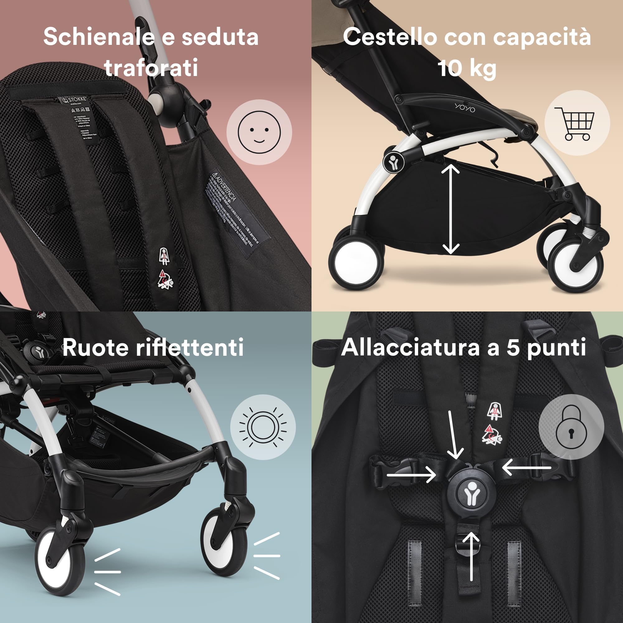 Stokke YOYO3 - Telaio per passeggino compatto, colore: Bianco