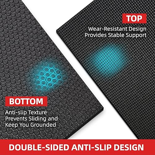 Miniatura 4 de Alfombrilla de ejercicio extra grande, 10'x6'/9'x6'/8'x6'/7'x5'/6'x4'(8mm) Gruesa Alfombrilla de entrenamiento para piso de gimnasio en casa