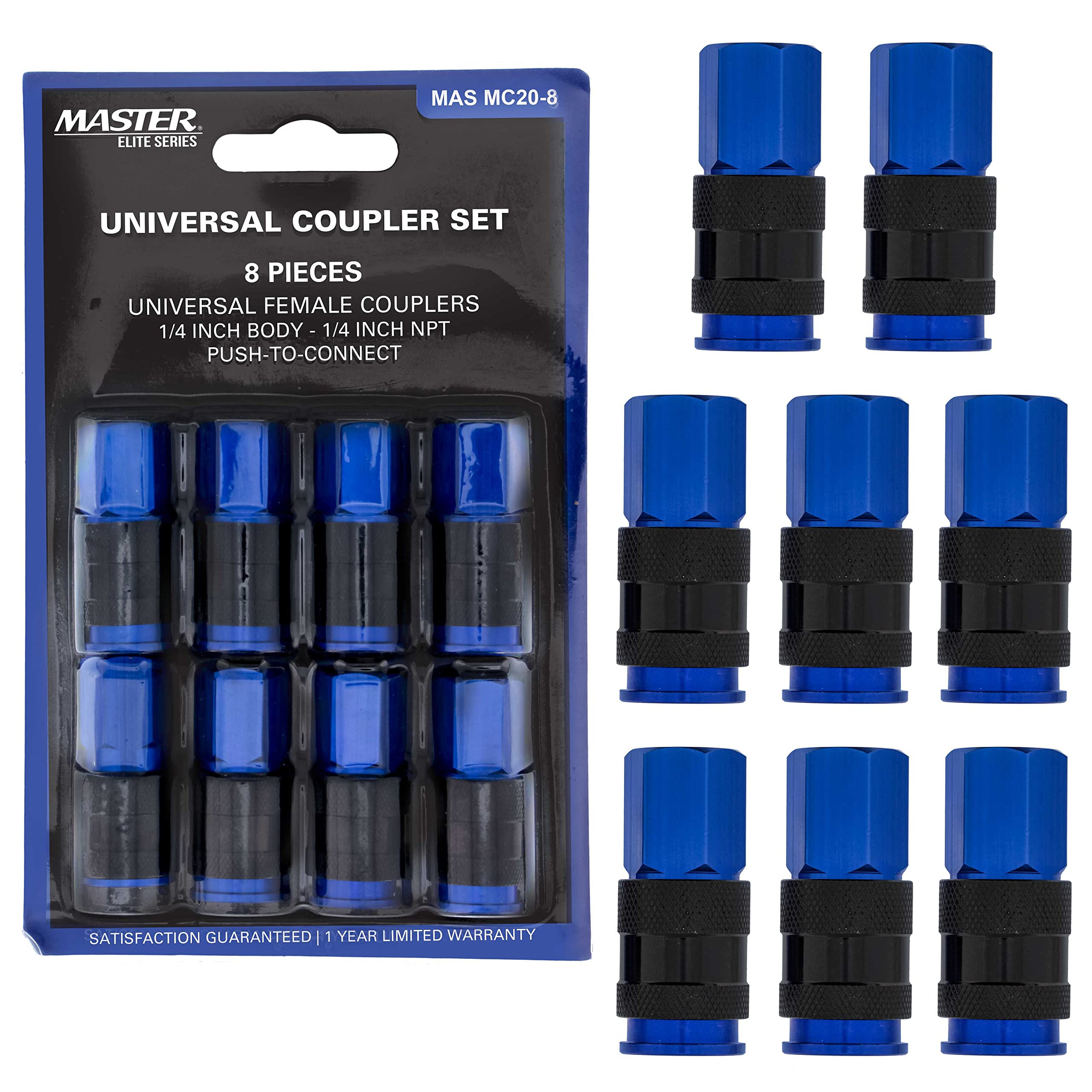 Buy Master Elite Series 8 Piece Universal Air Hose Quick Push Connect